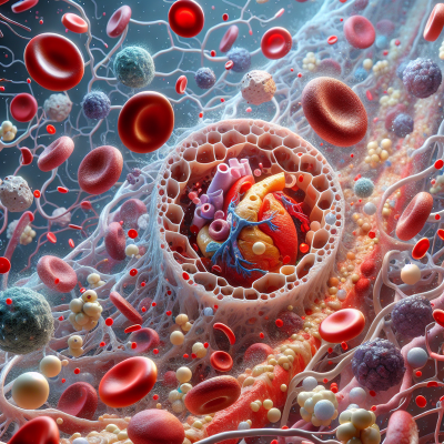 "Ultra-realistic Cellular Response to Cardiovascular Inflammation Artwork"