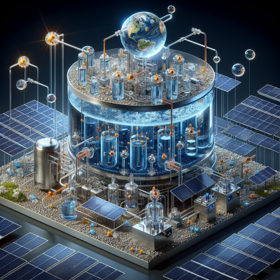 Explore SoHyCal's renewable energy model with a high-quality illustration of hydrogen generation.