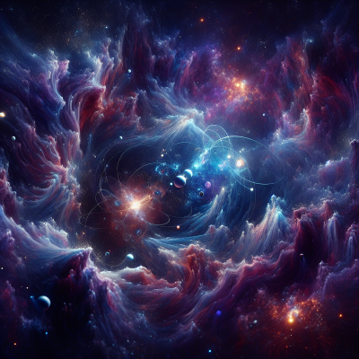 Explore the stunning ultra-realistic image of a static universe quantum entanglement.