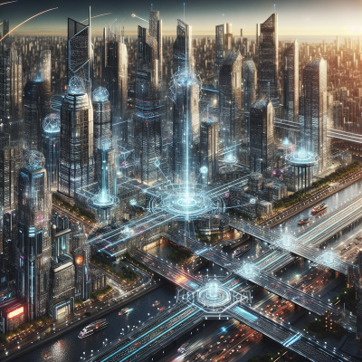 Experience a digital art of ultra-realistic AI-driven future cityscape, text-free.