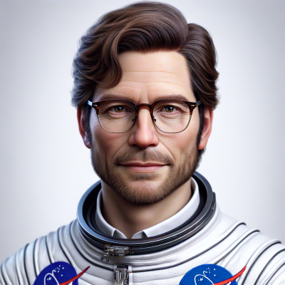 Ultra-realistic NASA portrait of David Salvagnini, stunningly detailed and text-free.