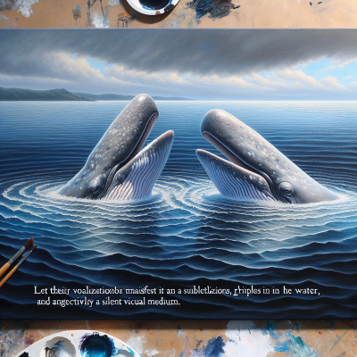 Stunning oil painting captures ultra-realistic sperm whale sounds underwater.