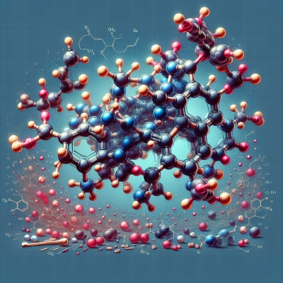 "Ultra-realistic Fulvic Acid Molecular Structure & Therapeutic Benefits Artwork"